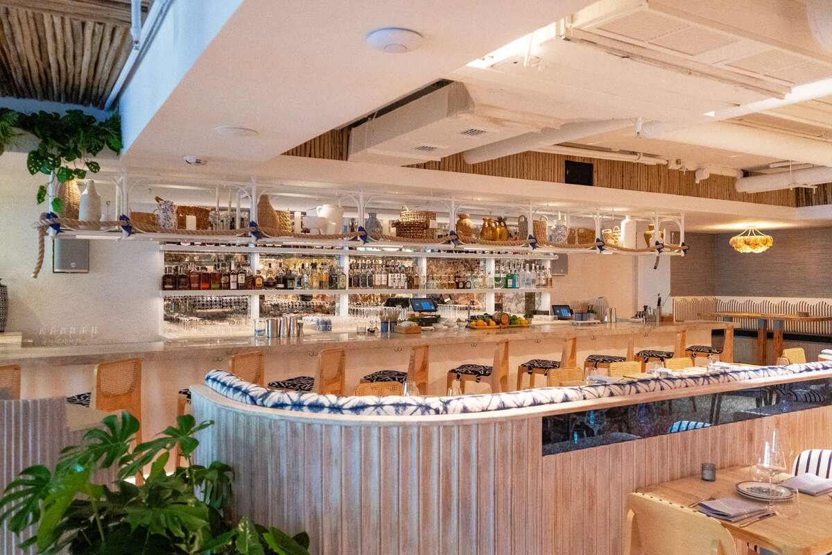The bar at the new Manoli Greek restaurant in Coconut Grove.